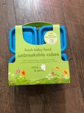 3pk Green Sprouts Fresh Baby Food 4 Piece Unbreakable Blue Cubes, FREE SHIPPING