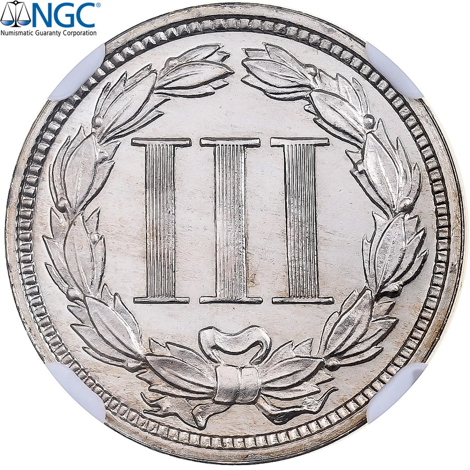 [#877727] United States, Nickel 3 Cents, 1867, Philadelphia, Proof, Copper-nicke - Image 2 of 2