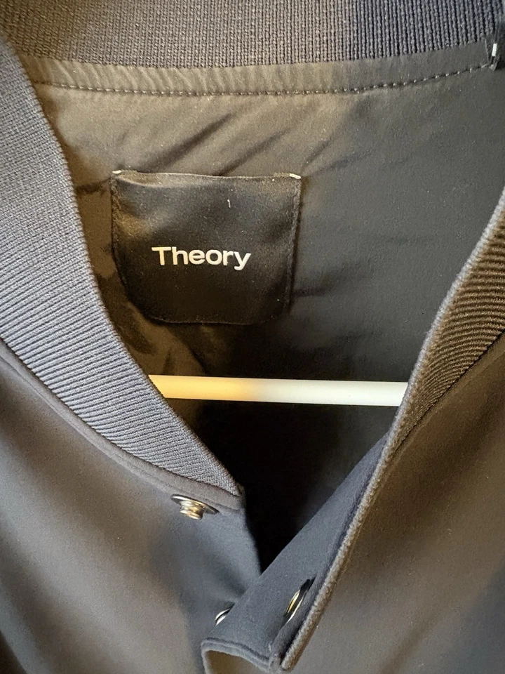 THEORY Men's Murphy Bomber Jacket in Precision Ponte, Baltic (Navy), Size L - Image 4 of 4