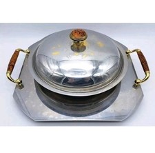 VASSOIO DA PORTATA/ZUPPIERA/LEGUMIERA-ACCIAIO INOX-MGM DESIGN ITALY-70' VINTAGE