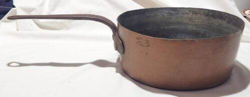 Antique Handmade Mutual Copper Catherine St NY City Sauce Pan Pot Dove Tailed - Picture 1 of 14