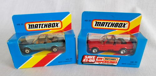 Matchbox Superfast 39. BMW Cabriolet. 2 VARIATIONS. Mint Boxed.