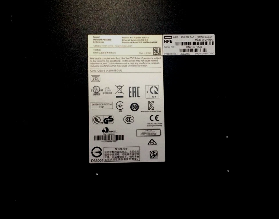 HPE 1920 OFFICE SERIES 48G 交换 HP 1920-8G-PoE+ (65W) JG921A — 第 2/4 张图片