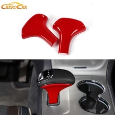 Red Gear Shift Knob Handle Panel Cover Overlay for Jeep Grand Cherokee 2014-2015
