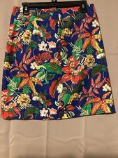 Talbots Hawaiian Style Lined Skirt SZ 6 Midi Length Y2K 90s Vibe Vacation Beach