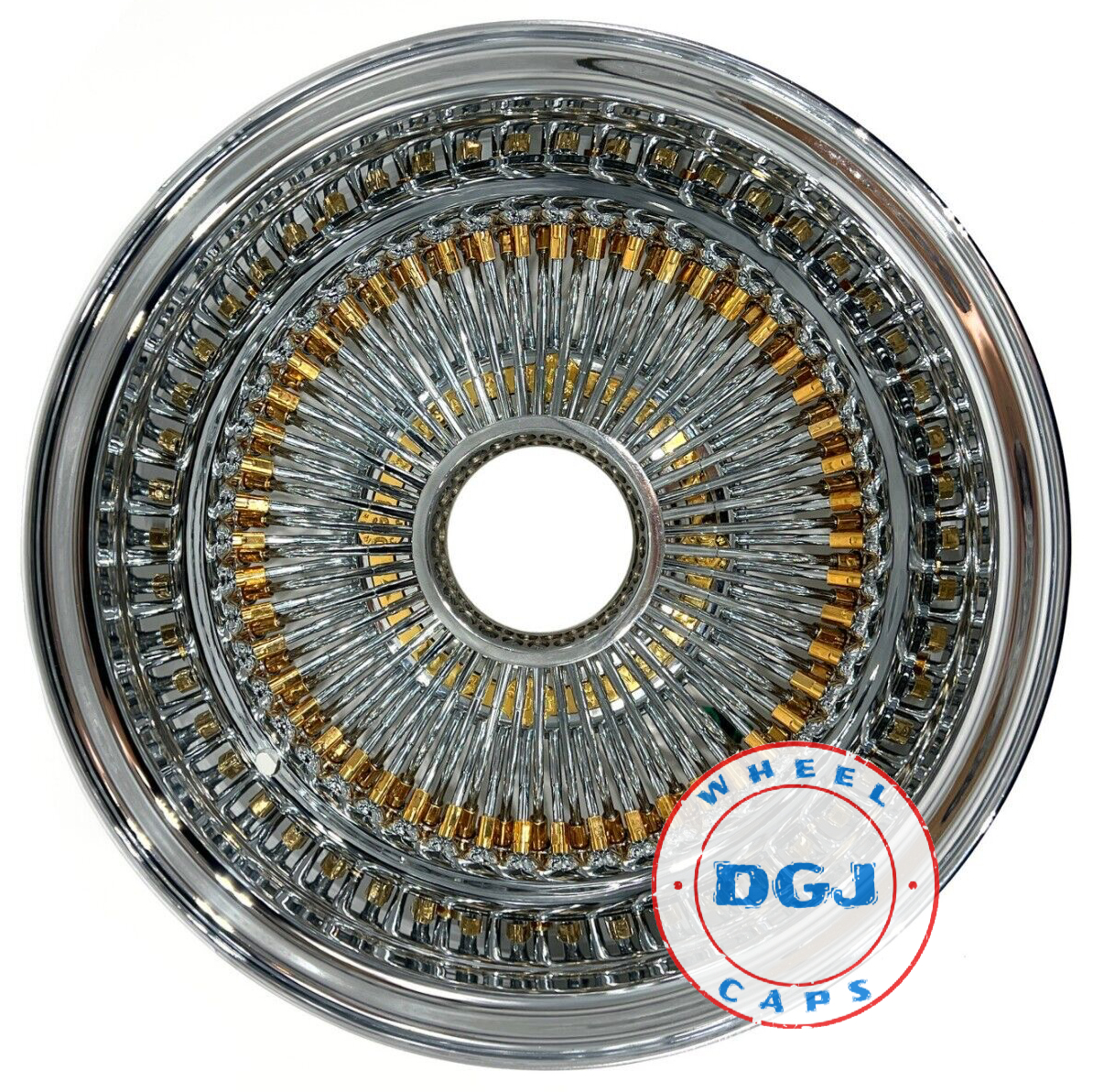 DGJ WHEEL 13x7 Rev 100 Spoke Gold Nipples & Hub Ring DGJ WHEEL 13x7 Rev 100 Spoke Gold Nipples & Hub Ring
