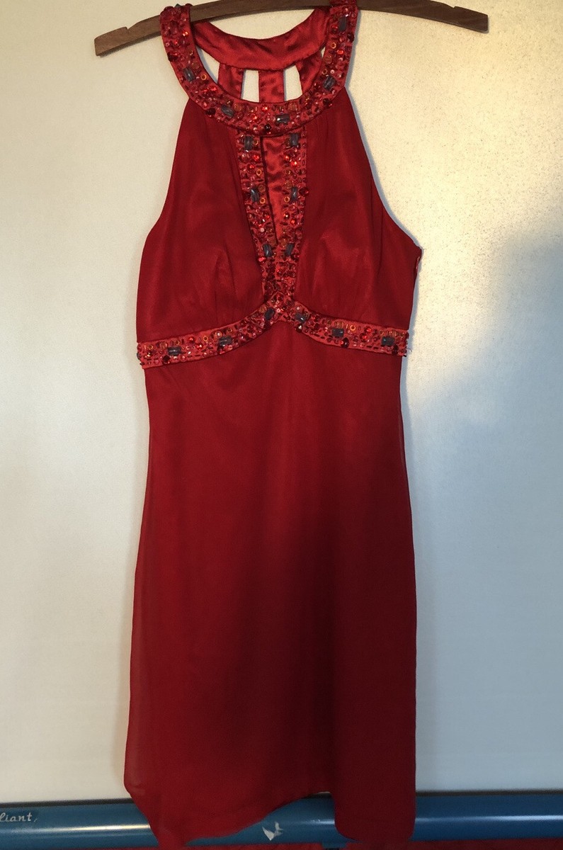 open lace back dress Nocturne Women's Off The Shoulder Midi Dress - Red main image 0