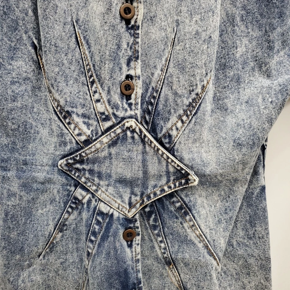 Vestido Dolman de mezclilla lavado ácido vintage años 80 90 Champagne West para mujer talla 5 EE. UU. Foto 2 de 4