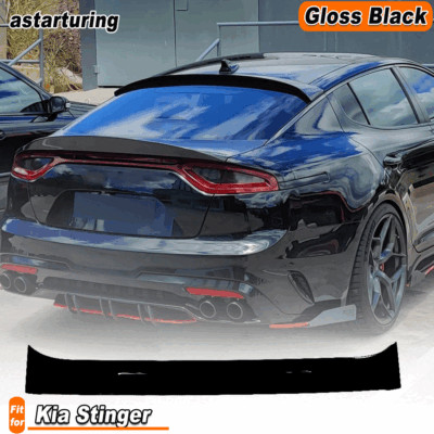 For Kia Stinger 2018-2024 Gloss Black Rear Roof Spoiler Window Trunk Wing Lip