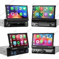 1Din 7" Flip Out Car Radio Stereo Apple Carplay Android Touch Screen MP5 Player