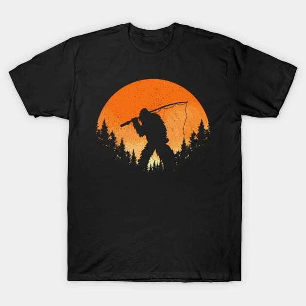 Sasquatch Fishing Sunset Made in Australia T-Shirt