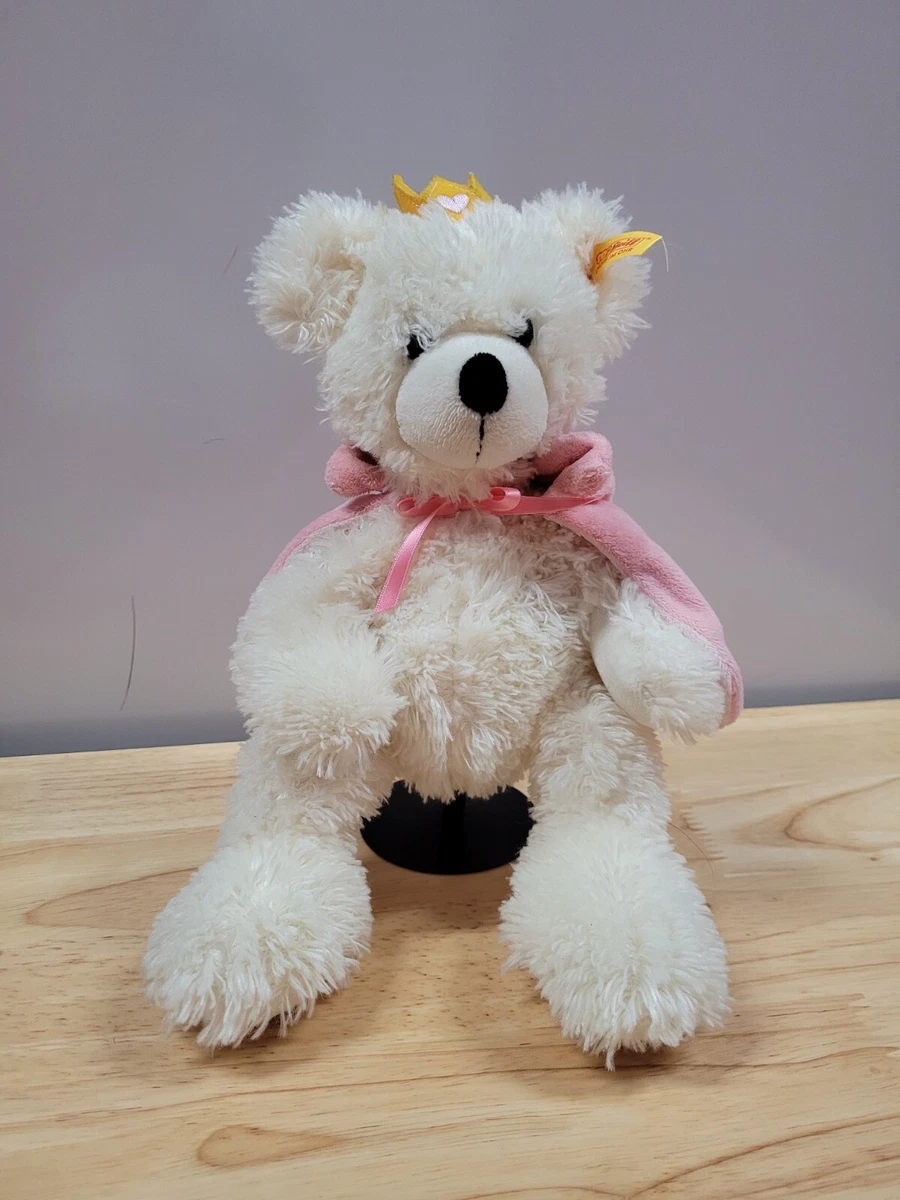 Steiff Princess Lotte Bear Plush Pink Cape Crown Royal Stuffed