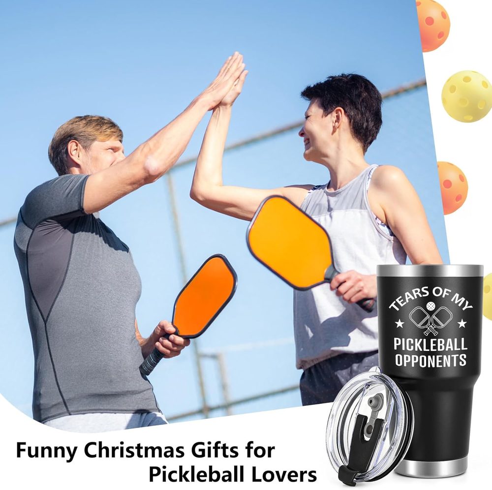 Funny 30Oz Tumbler with Lid - Perfect Pickleball Christmas or Birthday Gift Idea