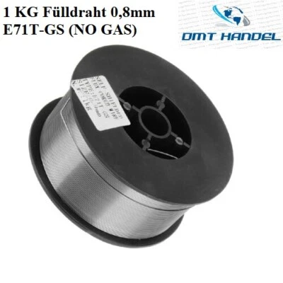 DMT GERMANY 1KG Fülldraht 0,8mm SCHWEIßDRAHT MIG/MAG 1 Rolle - ohne Gas - E71T-GS FLUX CORE