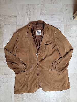 B-52 Vtg Men Leather Sport Jacket Vittorio Forti Sz Xl 52 Sheep Goat Skin Blazer