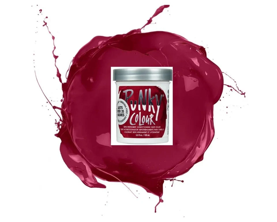 Color de cabello acondicionador semipermanente PUNKY COLOUR - vino tinto 3,5 oz Foto 4 de 4