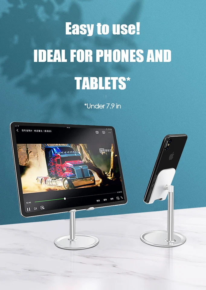 Adjustable Holder Mount Universal Tablet Phone Stand Desktop Mobile iPad iPhone - Image 2 of 4