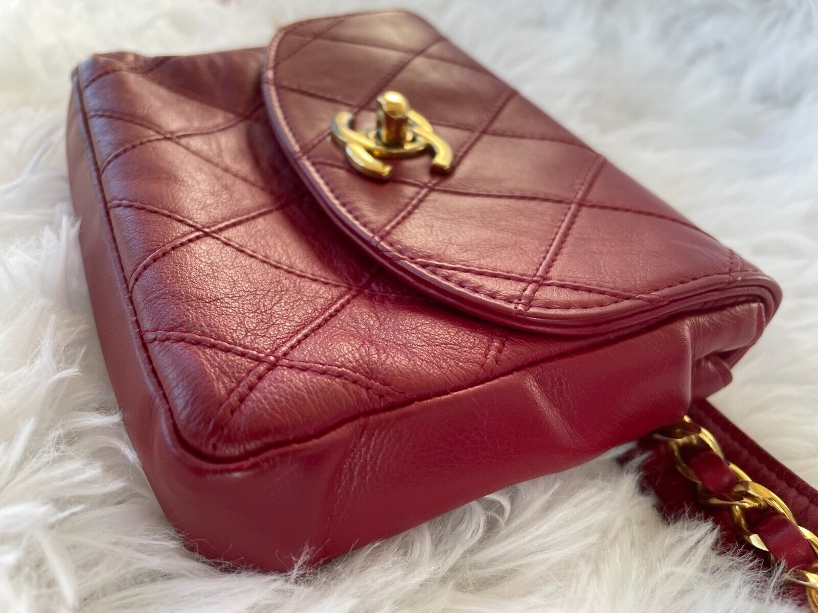 Red leather Chanel Bicolore Bum bag Belt Bag 65/2… - image 23