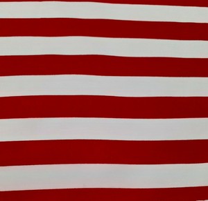 red and white striped jersey fabric