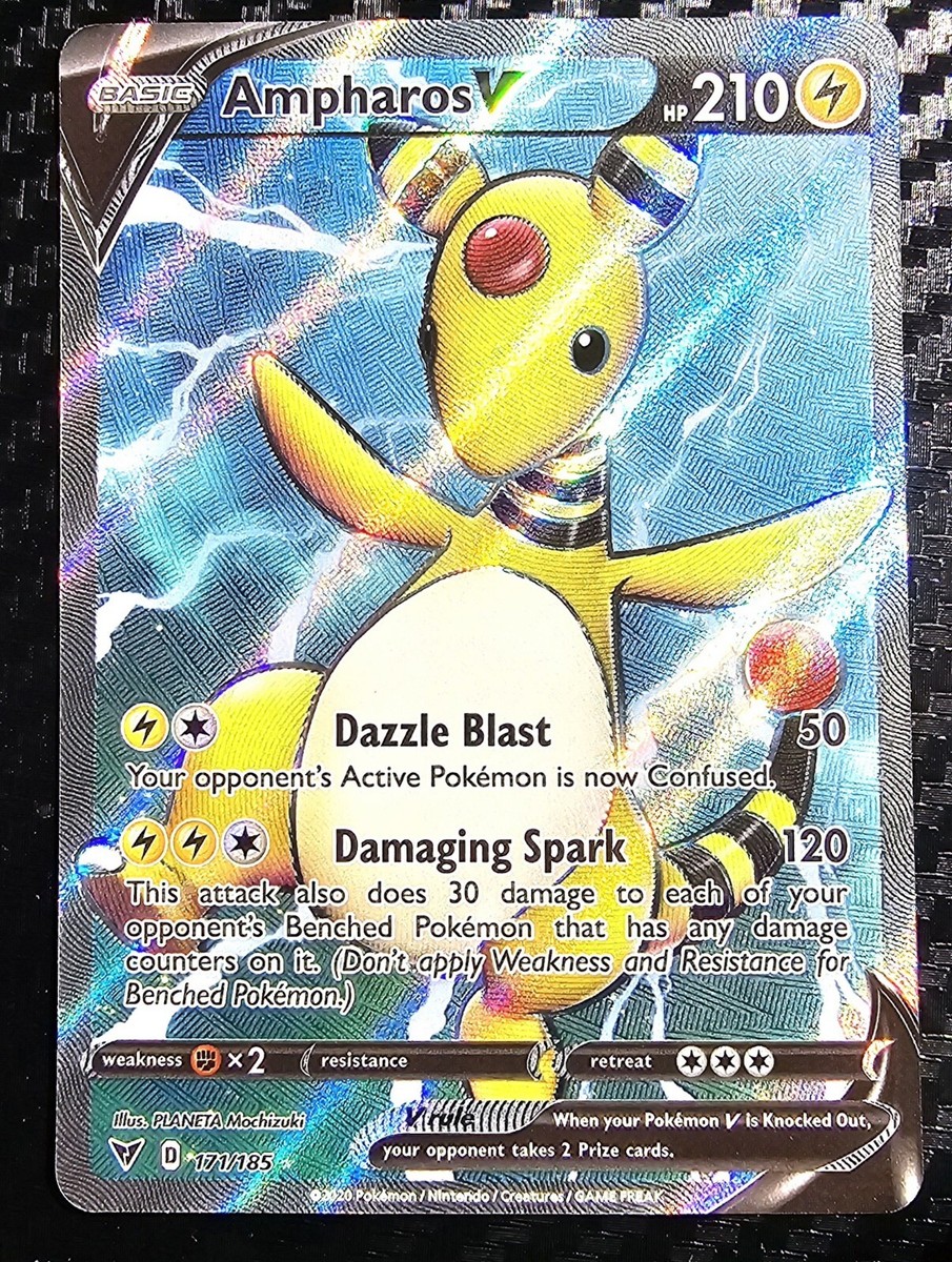 Ampharos V 171/185 Vivid Voltage NM Full Art Ultra Rare Pokemon
