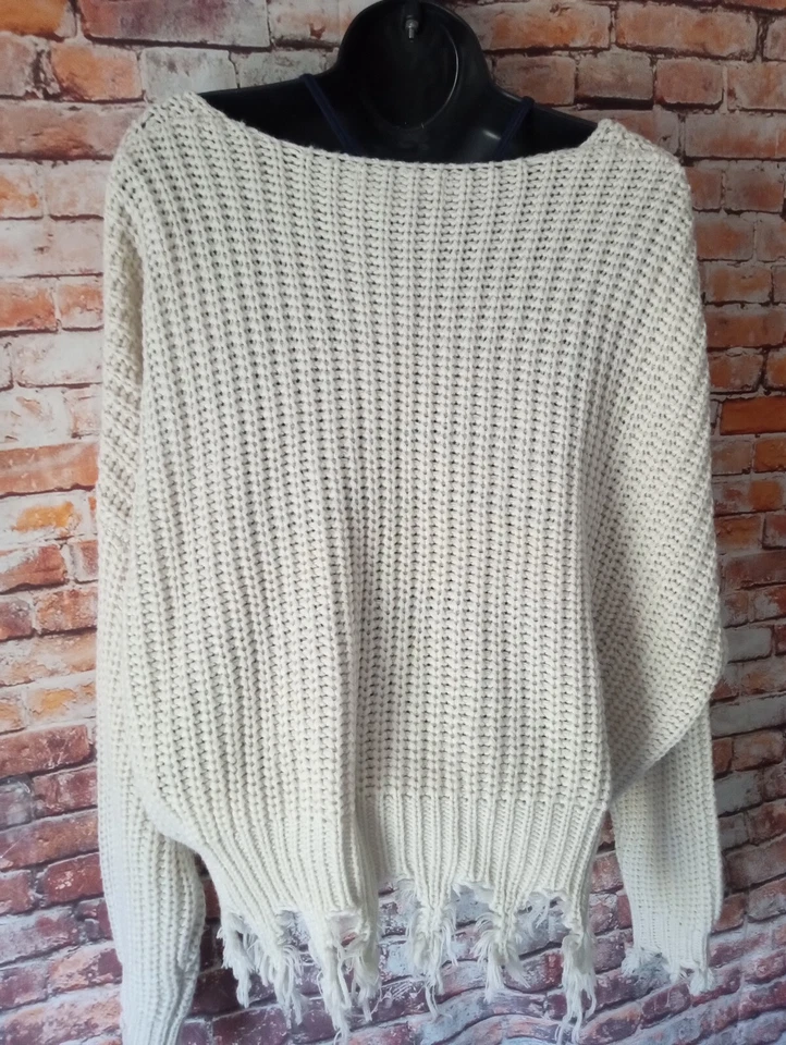 Young Fabulous & Broke Womens M/L Yellow Distressed Hem Sweater - Image 2 of 4