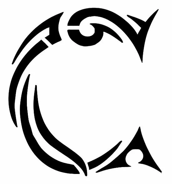 Cursive C Stencil