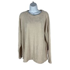 Beige Oversized Long Sleeve Sweater Medium