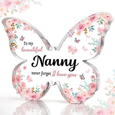 Nanny Never Forget I Love You Butterfly Acrylic Plaque Birthday Gift Best Nan