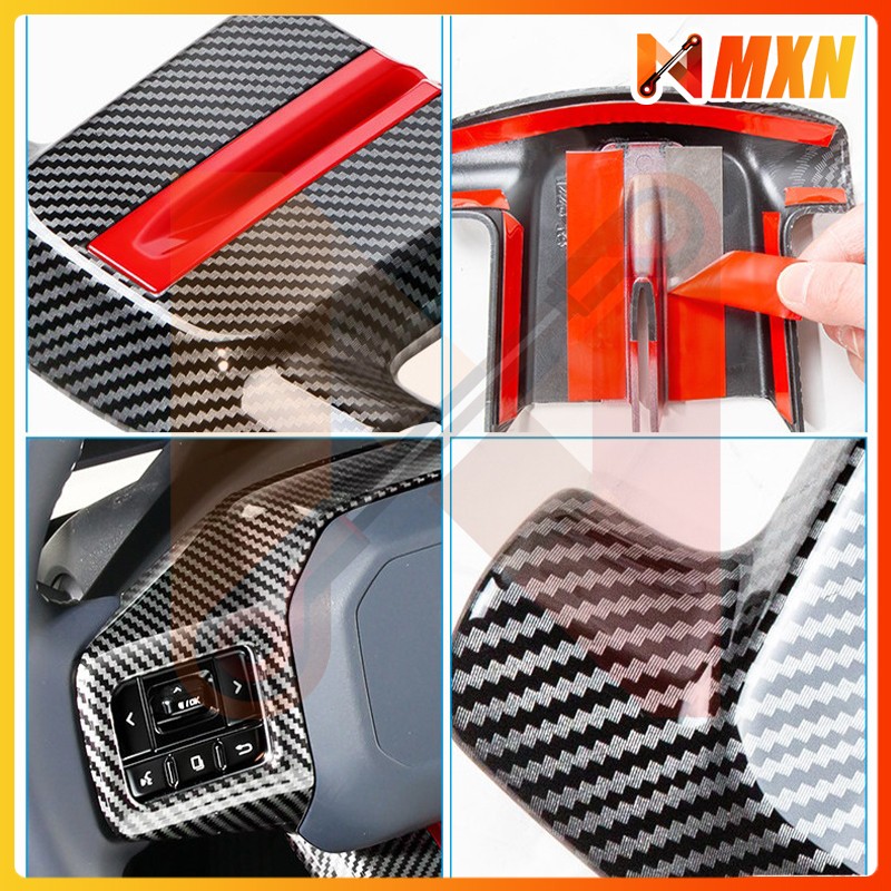 Carbon Fiber Look Steering Wheel Frame Cover Trim For Hyundai Kona N & Elantra N – Easy Stick-On Style