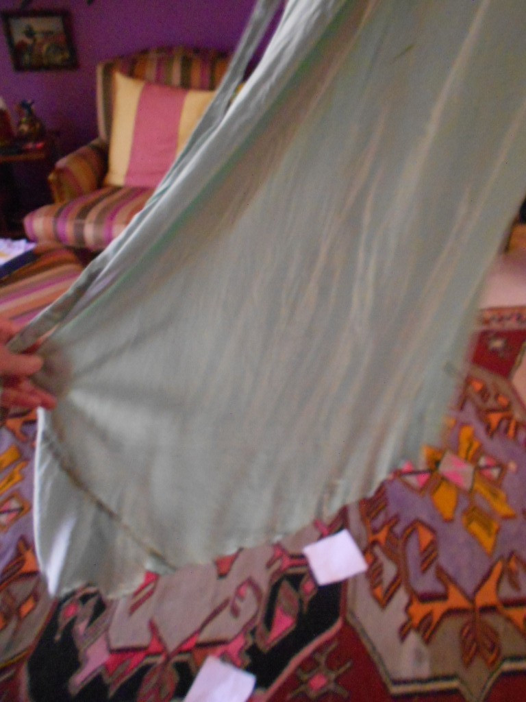 Vintage Peony Shanghai Long Silk Bias-Cut Nightgown 40 Soft Mint Green image 4