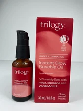 Trilogy Instant Glow Rosehip Oil w/Mica, Squalane 1 oz. New in Box  exp 12/26