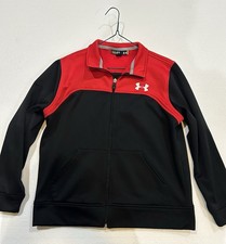 Under Armour Storm Red/Black Zip Front Jacket Sweatshirt Youth Large