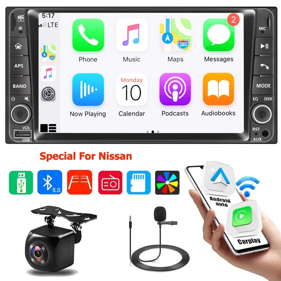 Radio estéreo para automóvil para Nissan Versa 2015-2019 Carplay Android automático GPS navegación RDS Foto 2 de 4