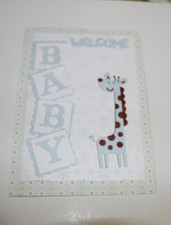 Anna Griffin "Welcome Baby" w/Flowers 3D Handmade Layered Card