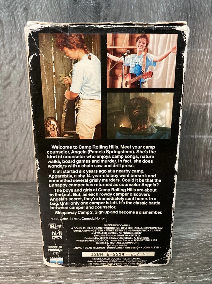 Sleepaway Camp 2 Unhappy Campers VHS Nelson Entertainment Horror 80's Slasher - Image 3 of 4