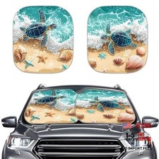 Sea Turtle Sun Shade for Car Window Front Windshield 2 Sea Turtle Ocean Beach