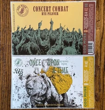 Two (2) ODD MUSE Brewing Craft Beer Labels ~NEW~ Dallas, TX