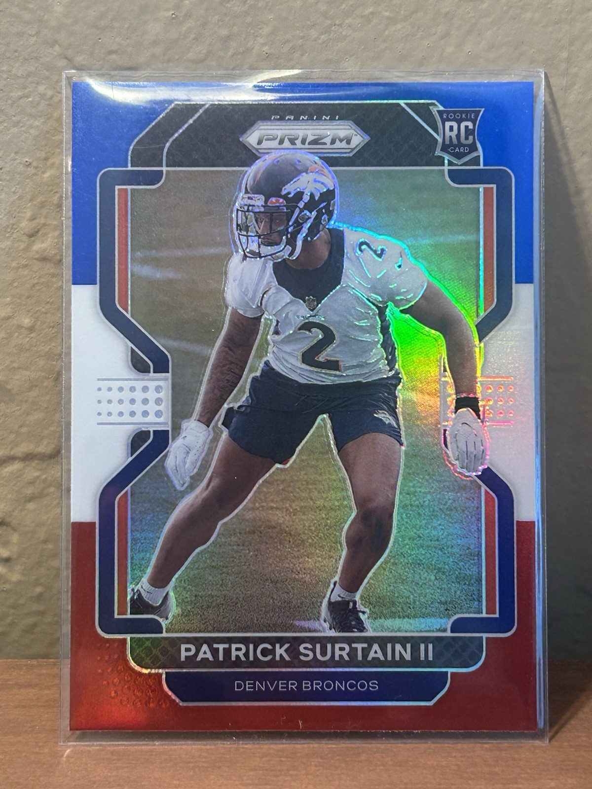 2021 PANINI PRIZM ROOKIE PATRICK SURTAIN II #374 RED WHITE BLUE RC BRONCOS