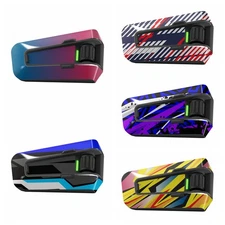 For Cardo Packtalk Edge Neo Glossy Vinyl Wrap Sticker Cover x1 Blue White Navy