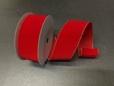 CHRISTMAS RED VELVET W/ GOLD EDGE, 2.5"X10Y