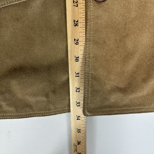 EXPRESS 100% Suede Leather Chore Barn Coat Jacket Camel Heavyweight Mens Large - Picture 5 of 8