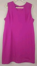 Talbots Women Fusia Classic Elegant Vibrant Sleeveless Dress Size 20