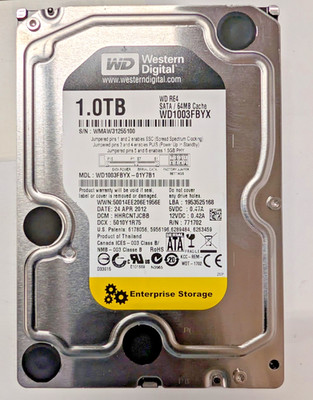 LOT OF 4 Western Digital WD1003FBYX 1TB 3.5'' SATA HDD 64MB Cache WD