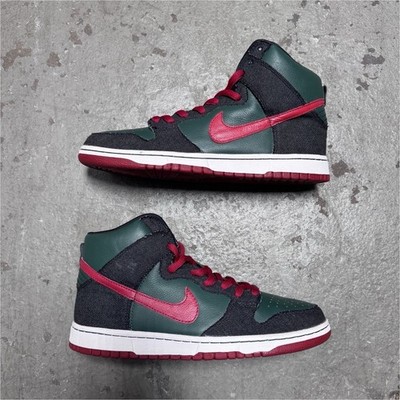 Brand New Size 9.5 - Nike Dunk SB High RESN Gucci Green Black Red - 313171-362