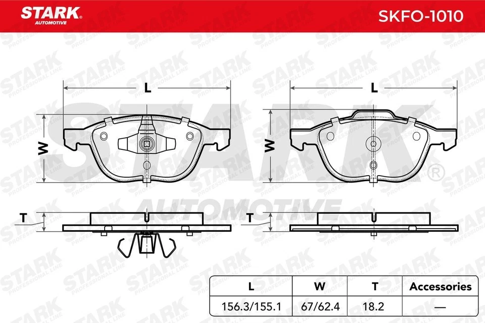 STARK SKFO-1010 Juego de pastillas de freno Delantero para FORD C-MAX (DM2) - Imagen 4 de 4