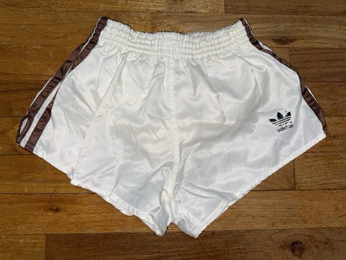 RARE Adidas Nylon Shorts Vintage 80’S D4 SMALL Sprinter Shiny Satin Retro Glanz