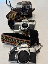 3 Cameras Several Lenses Various Accessories Vintage Photography- Free Shipping