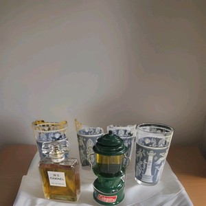 Lot of six including: Chanel N5 Parfum, AVON Coleman Cologne, and 4 Vintage...