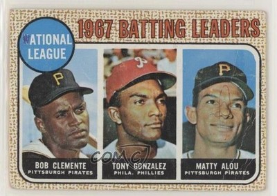 1968 Topps League Leaders Roberto Clemente Tony Gonzalez Matty Alou #1 HOF m4h