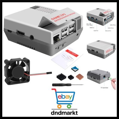 Retro Gaming Nes3Pi Gehäuse für Raspberry Pi 3 2B B+ Luftkühlung Grau